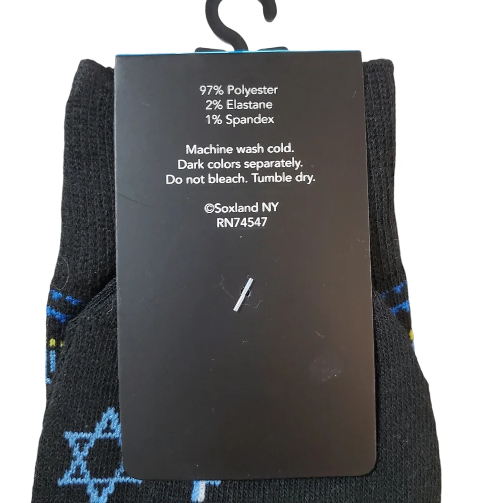 Davco Men's Menorah Star Of David Hanukkah Socks‎ New